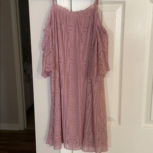 Pink off shoulder dress